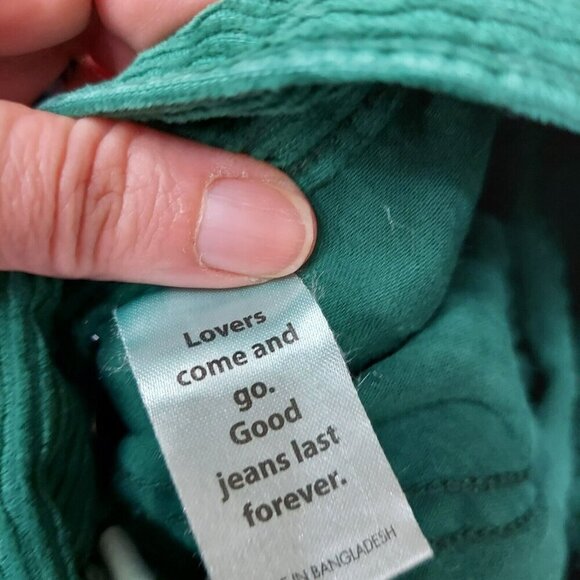 PacSun Womens Green Corduroy Dad Jeans Straight Leg Pants Size 27 Surf Casual - Picture 7 of 9